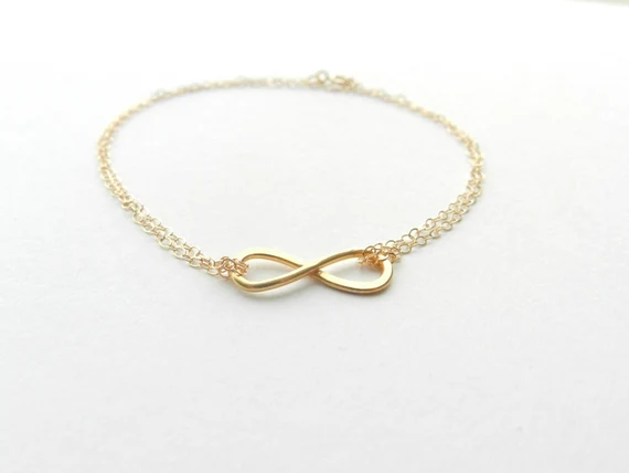 Gold filled infinity bracelet.